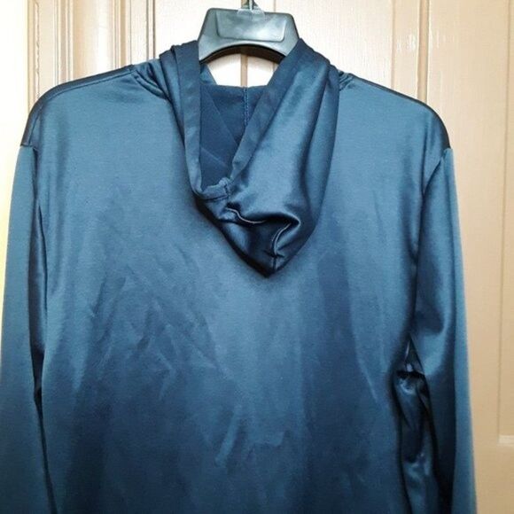 Reebok Men's size XL Logo-Print Fleece Blue Polyester Hoodie Sweater - Picture 10 of 10